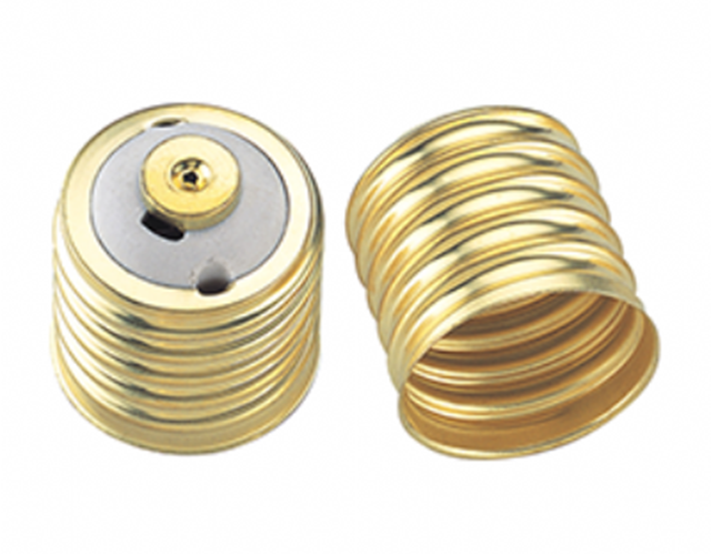 E40铜黄全牙陶瓷灯头